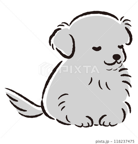 おじぎをしている犬の手描きイラスト 118237475