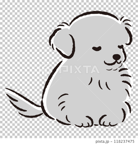 おじぎをしている犬の手描きイラスト 118237475