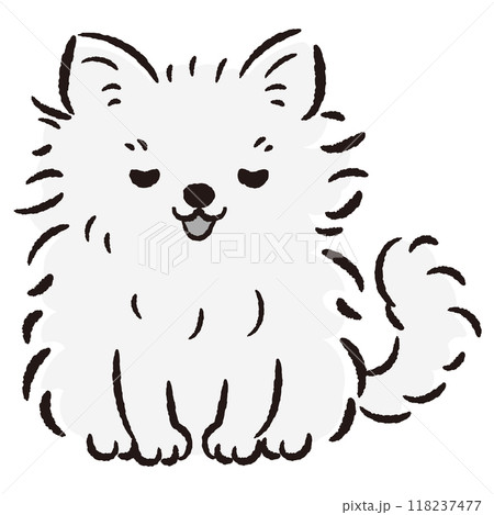 おじぎをしている犬の手描きイラスト 118237477