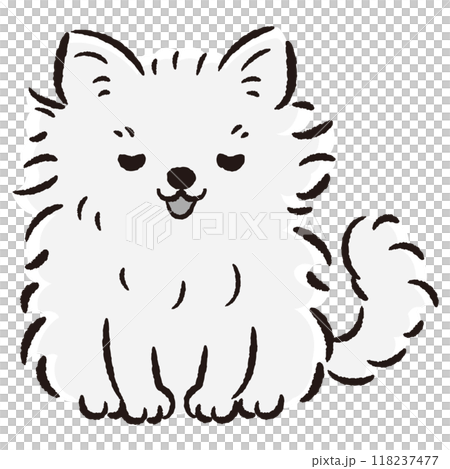 おじぎをしている犬の手描きイラスト 118237477