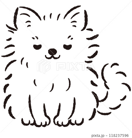 おじぎをしている犬の手描きイラスト おじぎをしている犬の手描きイラスト 118237596
