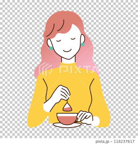 插圖：秋天的女人/插畫剪切 118237617