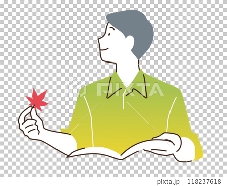 插圖：秋天的男人/插畫剪切 118237618