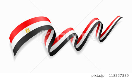 Egyptian flag wavy abstract background. Vector illustration. Egyptian flag wavy abstract background. Vector illustration. 118237889