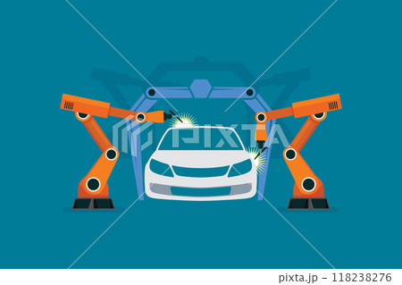 Car manufacturer or car production concept. robotics industry insights automotive and electronics. Car manufacturer or car production concept. robotics industry insights automotive and electronics. 118238276