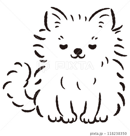 おじぎをしている犬の手描きイラスト おじぎをしている犬の手描きイラスト 118238350