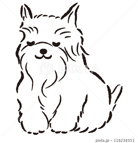 おじぎをしている犬の手描きイラスト 118238351