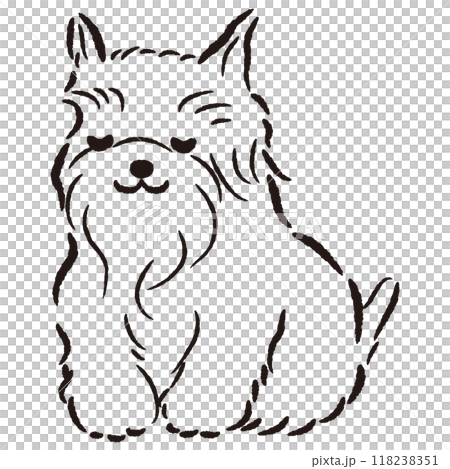 おじぎをしている犬の手描きイラスト 118238351