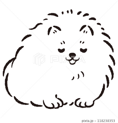 おじぎをしている犬の手描きイラスト 118238353