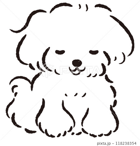 おじぎをしている犬の手描きイラスト おじぎをしている犬の手描きイラスト 118238354