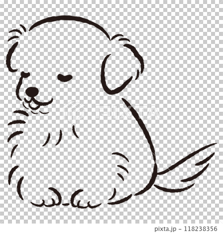 Hand drawn illustration of a dog bowing 118238356