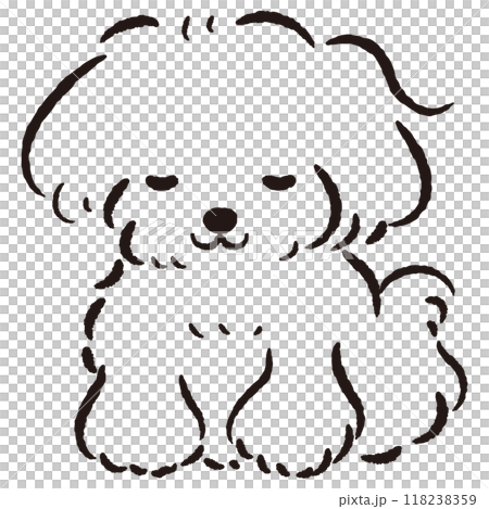 おじぎをしている犬の手描きイラスト 118238359