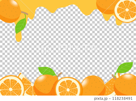 Fresh orange frame dripping with juice Fresh orange frame dripping with juice 118238491