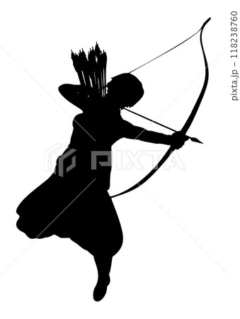Female archer huntress silhouette 118238760