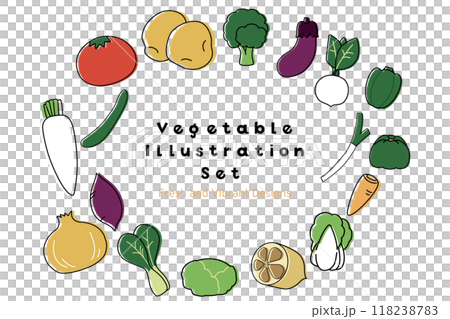 シンプルな野菜のイラストセット 118238783
