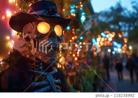 Halloween spooky night anthropomorphic.. Generative AI. Halloween spooky night anthropomorphic.. Generative AI. 118238992