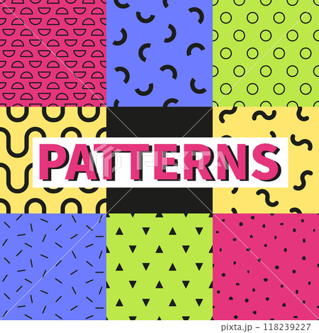 Geometric figures - colorful flat design style pattern set Geometric figures - colorful flat design style pattern set 118239227