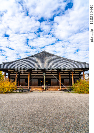 【奈良県】秋の雲が浮かぶ元興寺の本堂 【奈良県】秋の雲が浮かぶ元興寺の本堂 118239449