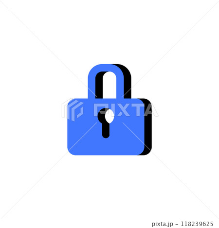 A simple padlock icon symbolizing security, protection, and privacy. Used in tech, cybersecurity, online protection, and data privacy illustrations. Clean vector design in blue and black. A simple padlock icon symbolizing security, protection, and privacy. Used in tech, cybersecurity, online protection, and data privacy illustrations. Clean vector design in blue and black. 118239625