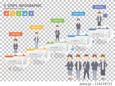 インフォグラフィックス 5ステップ07　5 Steps Infographics 118239715