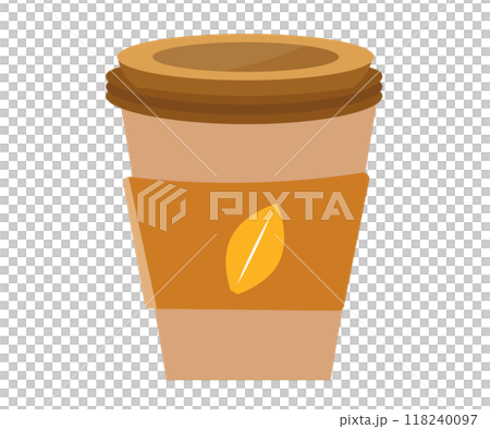 Autumn coffee cup. Drink. Paper cup. Vector illustration 118240097