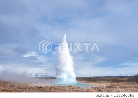 Geyser eruption: a wonder of nature. Geyser eruption: a wonder of nature. 118240369