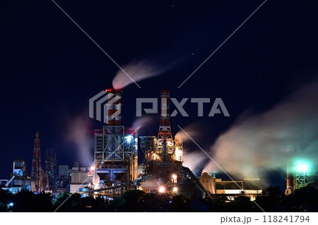 王子製紙米子工場の夜景 118241794