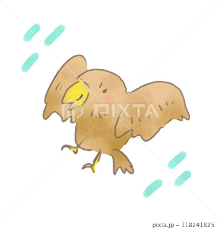 茶色い鷹のデフォルメイラスト 茶色い鷹のデフォルメイラスト 118241825