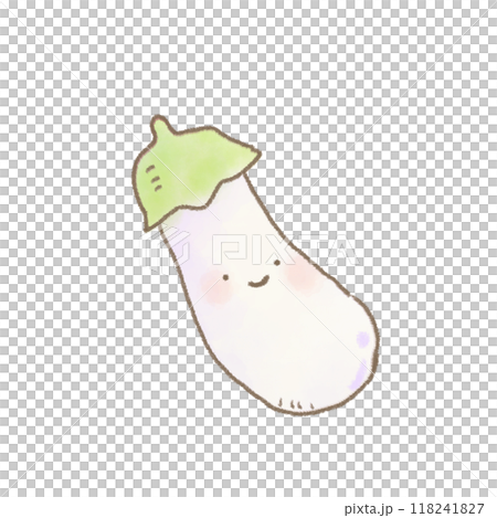 Simple white eggplant deformed illustration 118241827