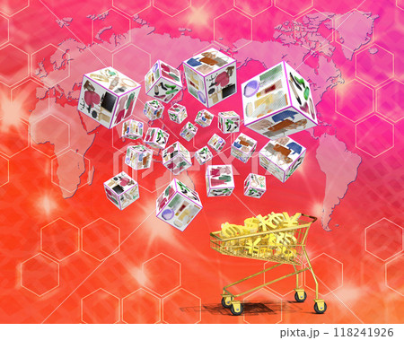 世界のECサイトと通貨カート 118241926