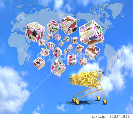 世界のECサイトと通貨カート 118241938