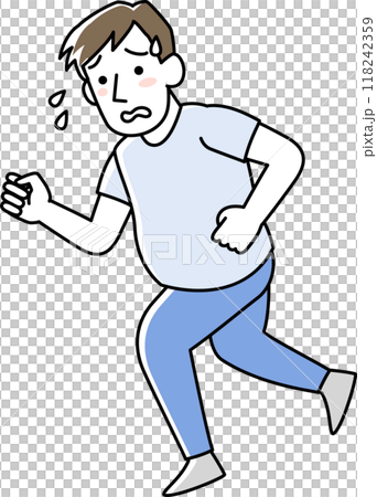 A man running painfully A man running painfully 118242359
