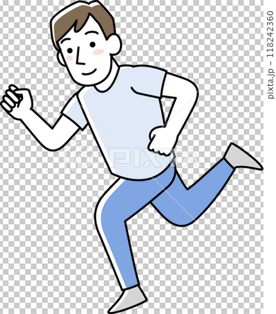 Smiling man running 118242360
