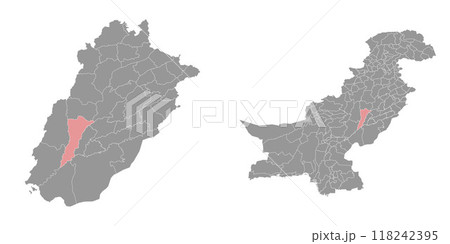 Muzaffargarh district map, administrative division of Pakistan. Vector illustration. 118242395
