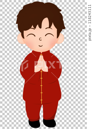 Chinese boy paying respects Chinese boy paying respects 118243111