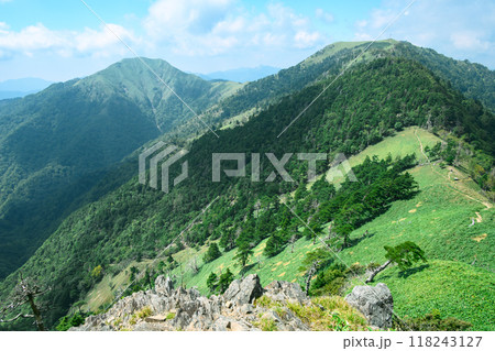 緑豊かな山の風景、静かな自然の景色 118243127