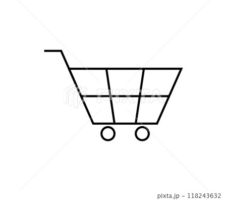 Minimalistic shopping cart icon in black and white, representing online shopping, e-commerce, and retail activities. The design is simple and modern, focusing on the concept of digital transactions. Minimalistic shopping cart icon in black and white, representing online shopping, e-commerce, and retail activities. The design is simple and modern, focusing on the concept of digital transactions. 118243632
