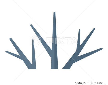 A vector illustration featuring abstract, sharp-angled blue branches or coral. The stylized design is isolated on a white background, offering a unique nature motif for various creative uses. 118243838