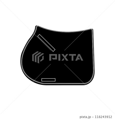 Vector flat outline horse equestrian saddle pad 118243912