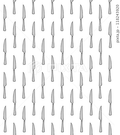 Vector seamless pattern of hand drawn knife 118243920