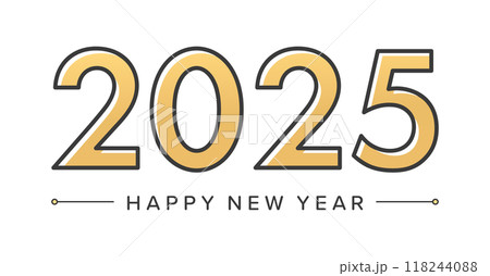 2025とHAPPY NEW YEARの文字 - 西暦2025年の年賀状やポスターのデザイン素材 2025とHAPPY NEW YEARの文字 - 西暦2025年の年賀状やポスターのデザイン素材 118244088