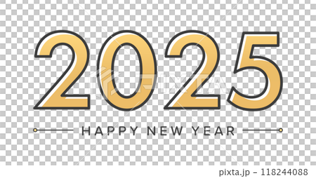 2025とHAPPY NEW YEARの文字 - 西暦2025年の年賀状やポスターのデザイン素材 2025とHAPPY NEW YEARの文字 - 西暦2025年の年賀状やポスターのデザイン素材 118244088