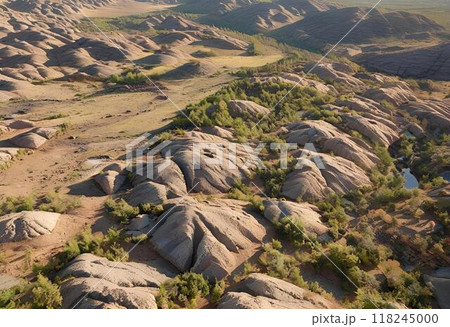Unique view of dense mountain jungle.AI Generated 118245000
