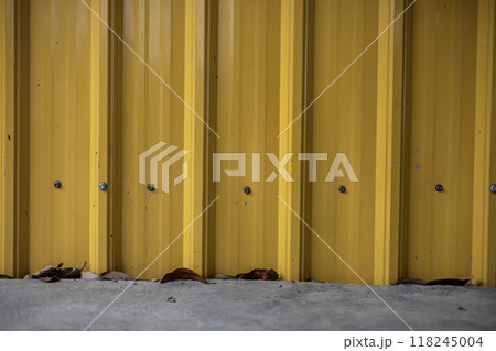 The background is plain and simple. Yellow corrugate wall background and texture 118245004