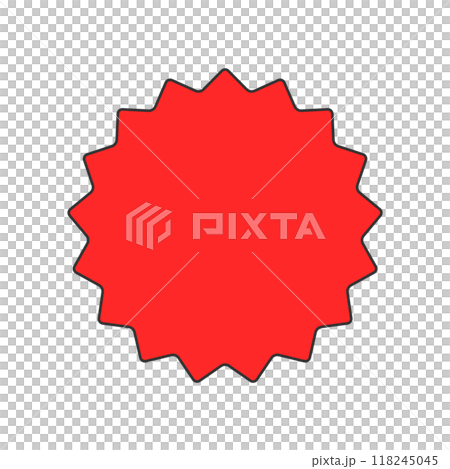 簡單流行的紅色圓圈,帶有鋸齒狀邊緣 - POP 和框架等的設計零件材料。 簡單流行的紅色圓圈,帶有鋸齒狀邊緣 - POP 和框架等的設計零件材料。 118245045