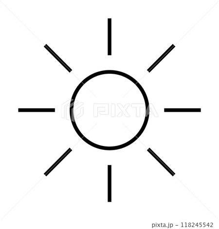 Simple black and white sun symbol with eight...のイラスト素材 [118245542] - PIXTA