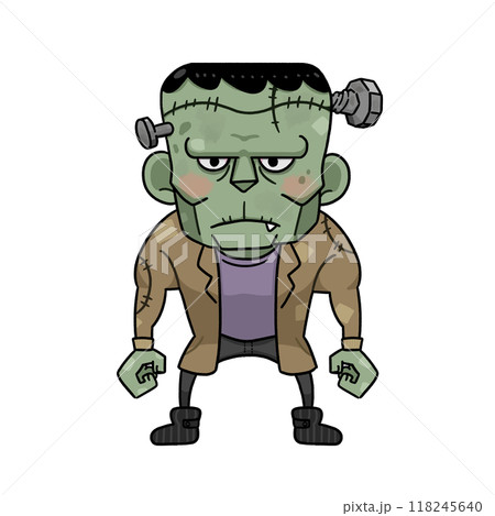 ハロウィンキャラクターのシンプルなイラスト_フランケンシュタイン【全身】 ハロウィンキャラクターのシンプルなイラスト_フランケンシュタイン【全身】 118245640