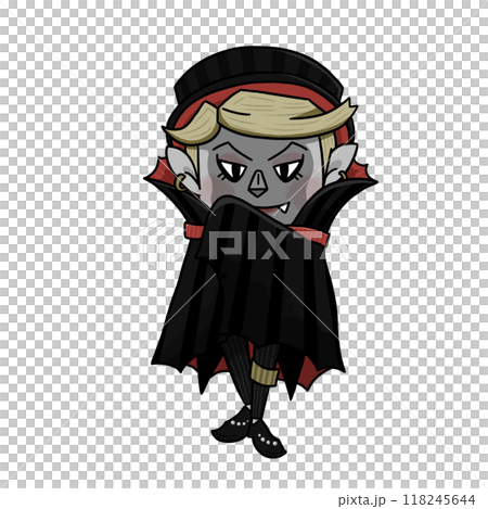 萬聖節人物簡單插畫_吸血鬼_吸血鬼【全身】 118245644