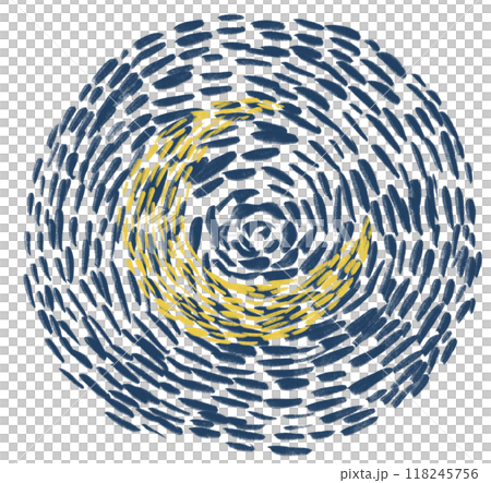 Starry night moon illustration hand painting modern style vincent van gogh inspire stars and crescent moon 118245756
