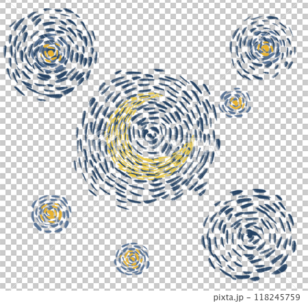 Starry night moon illustration hand painting modern style vincent van gogh inspire stars and crescent moon 118245759